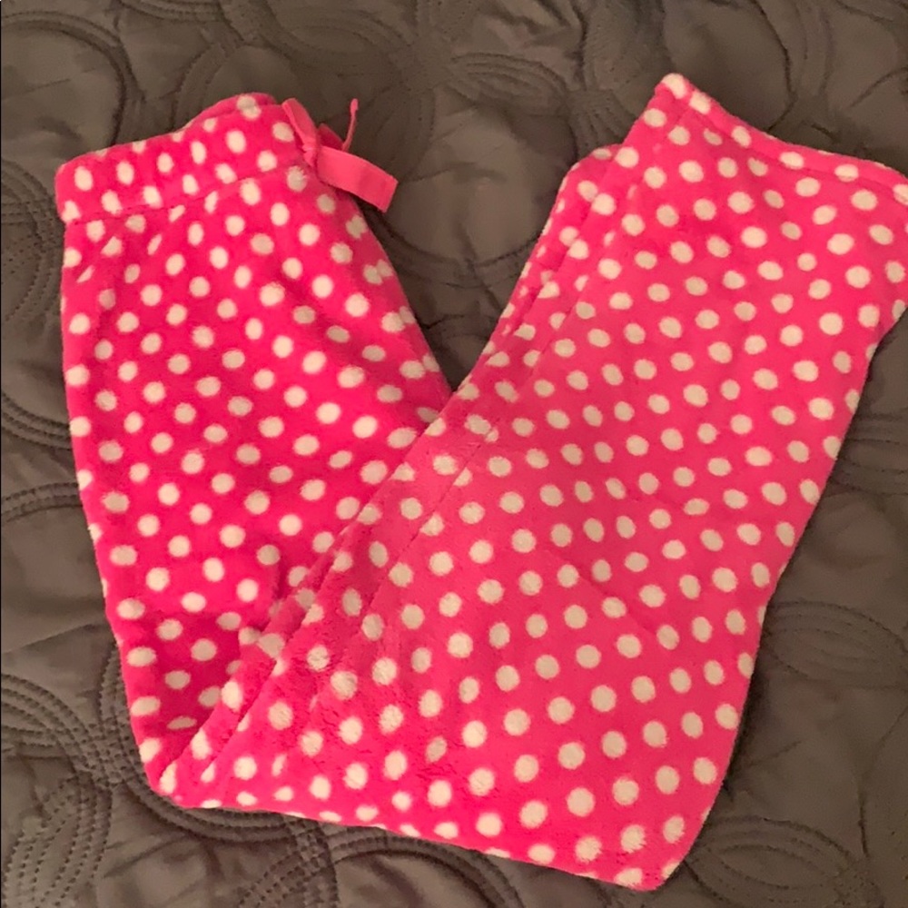 Pink polka dot pant pajamas